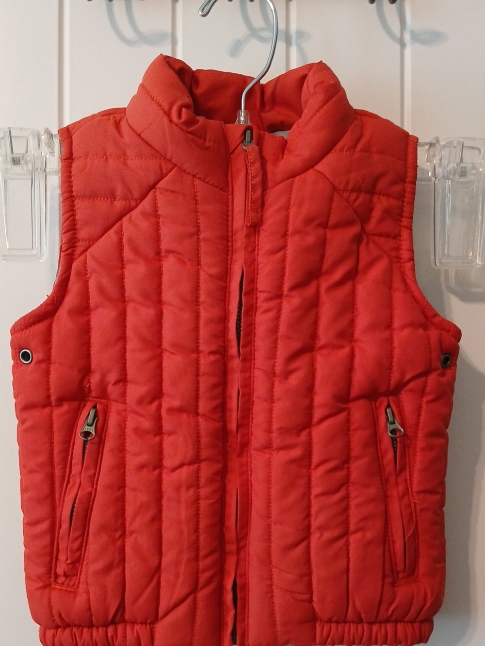 genuine kids By OSHKOSH Quilted Vest in ORANGE Baby 12M Like New